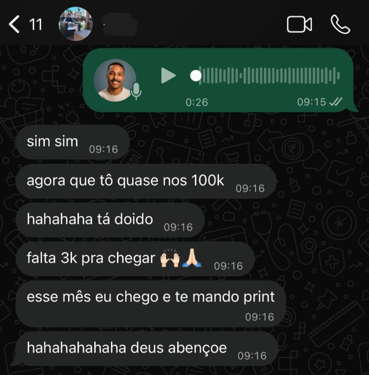 Aluno chegando perto de R$ 100 mil