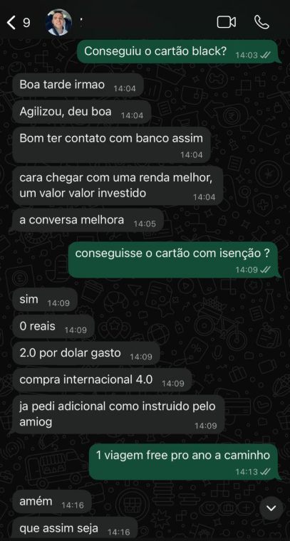 Cartão black sem anuidade e viagem no fim do ano