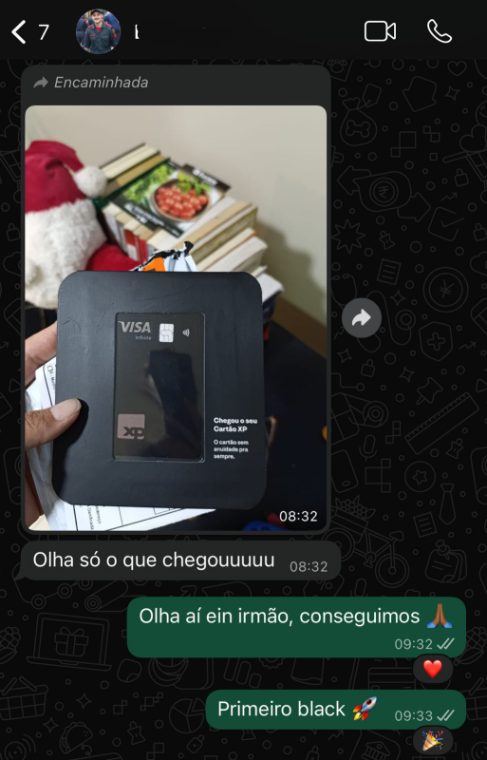 Primeiro cartão black chegando