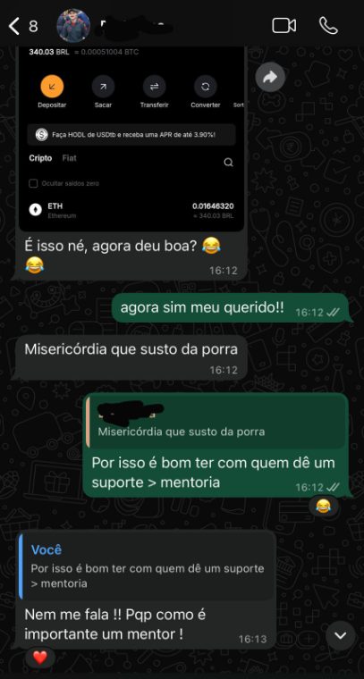 Aluno falando da importância de ter um mentor